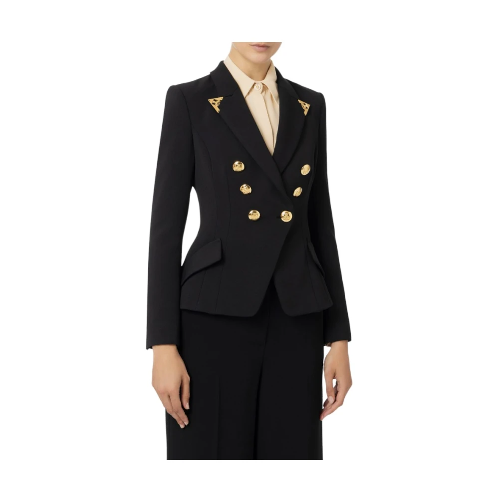 Elisabetta Franchi Stijlvolle Jas voor Vrouwen Black Dames