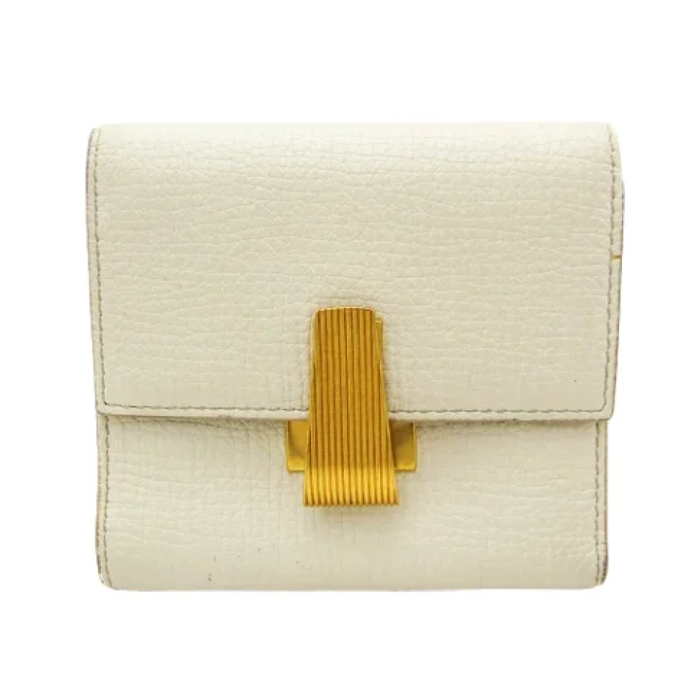 Bottega Veneta Vintage Pre-owned Leather wallets White Dames