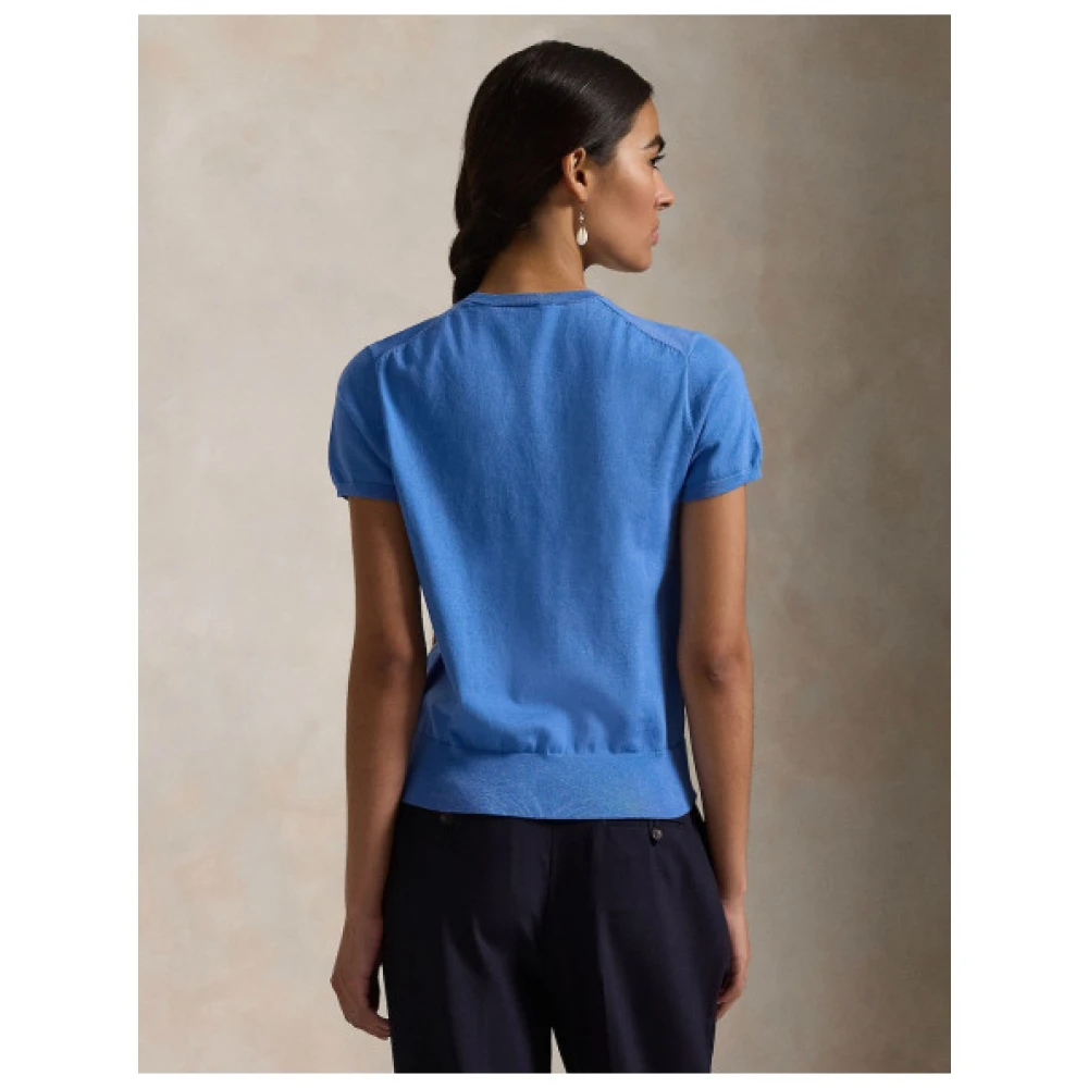 Polo Ralph Lauren Trui met korte mouwen van katoenmix Blue Dames
