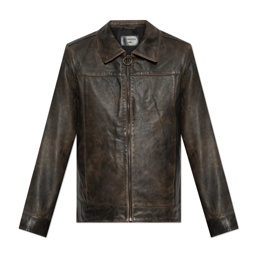 AllSaints Leren jas Alkan Brown Heren