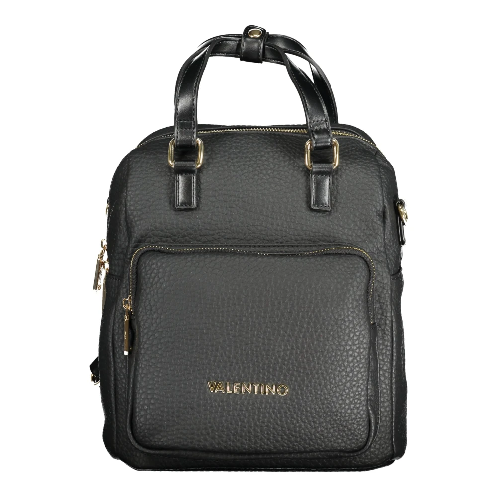 Valentino By Mario Valentino Women's Black Backpacks, One Size, Convertible Backpack With Contrast Details