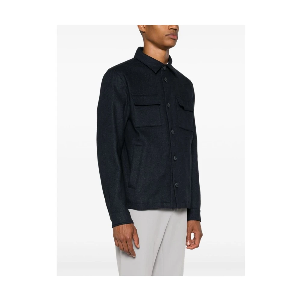 Herno Marineblauwe Klassieke Jas Blue Heren