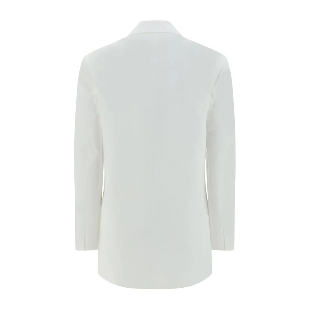 Valentino Klassieke Revers Katoenen Blazer Jas White Dames