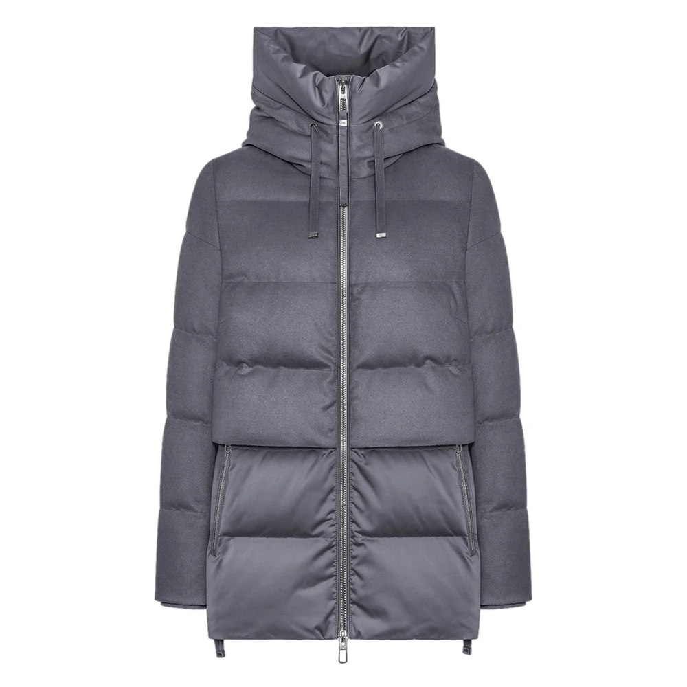 Duno Women's Gray Parkas, M, Short Parka Jacket