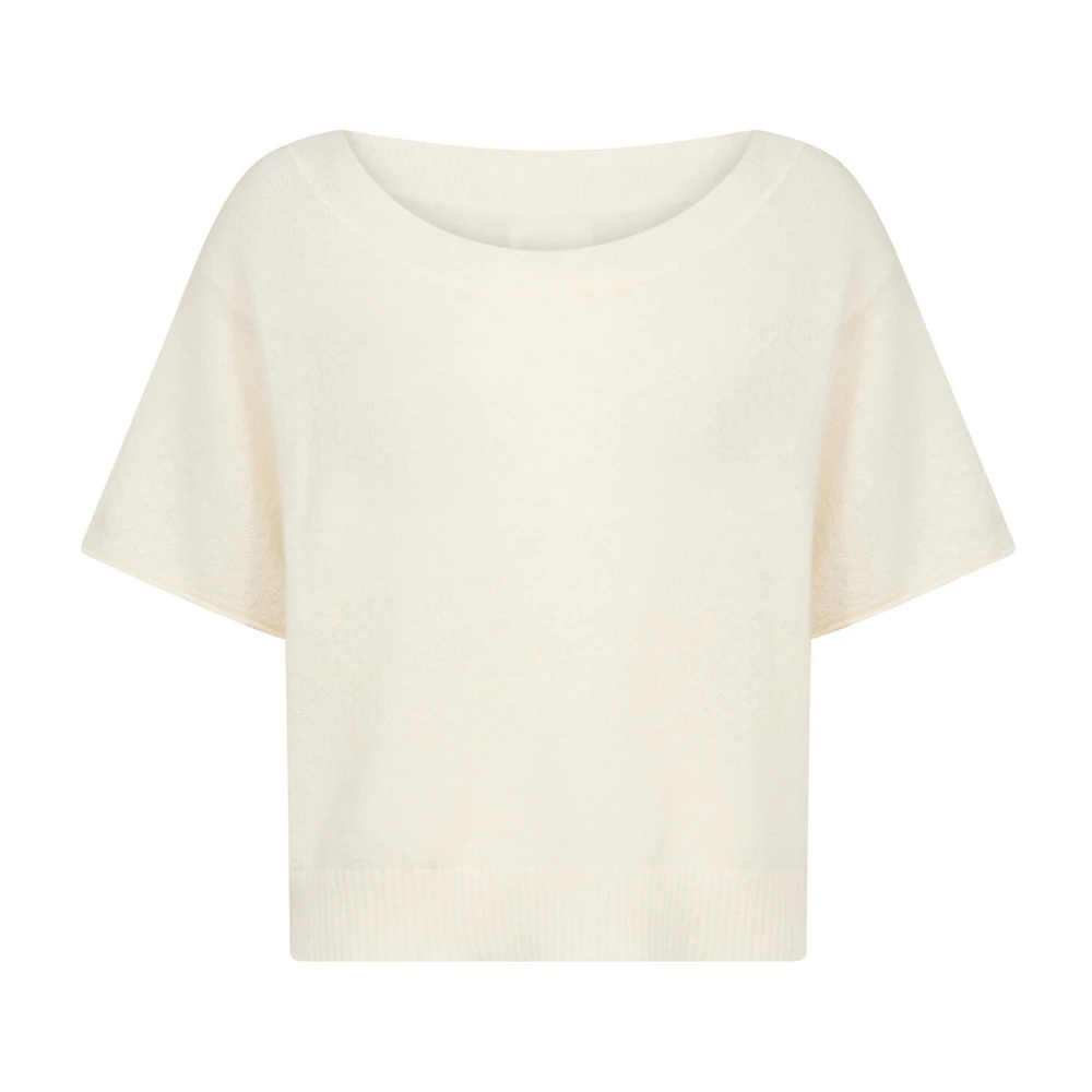 Part Two Eggnog Gebreide Trui Korte Mouw Beige Dames