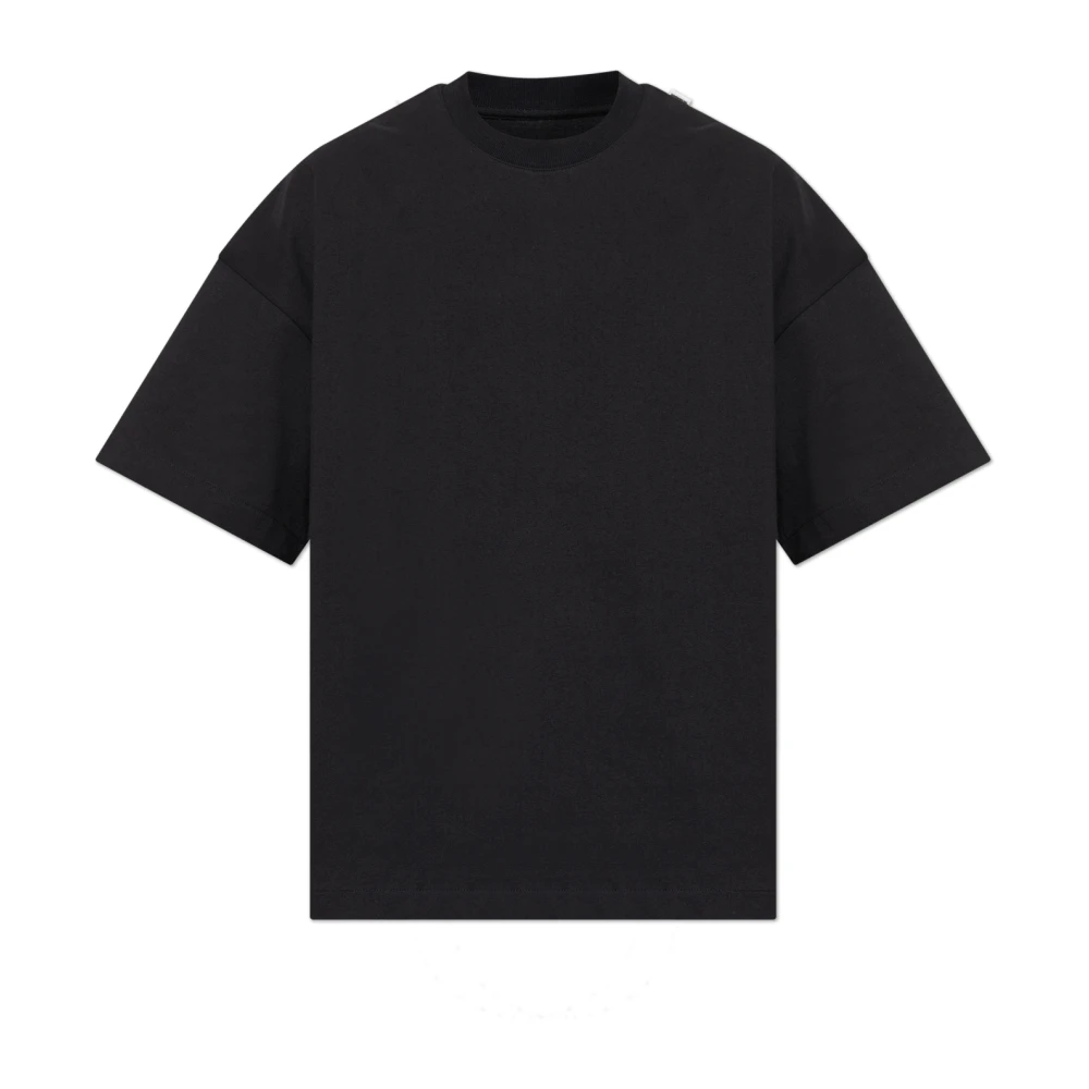 Jil Sander Mannelijk Zwart Tops Heren, L, Katoen, Katoenen T-Shirt