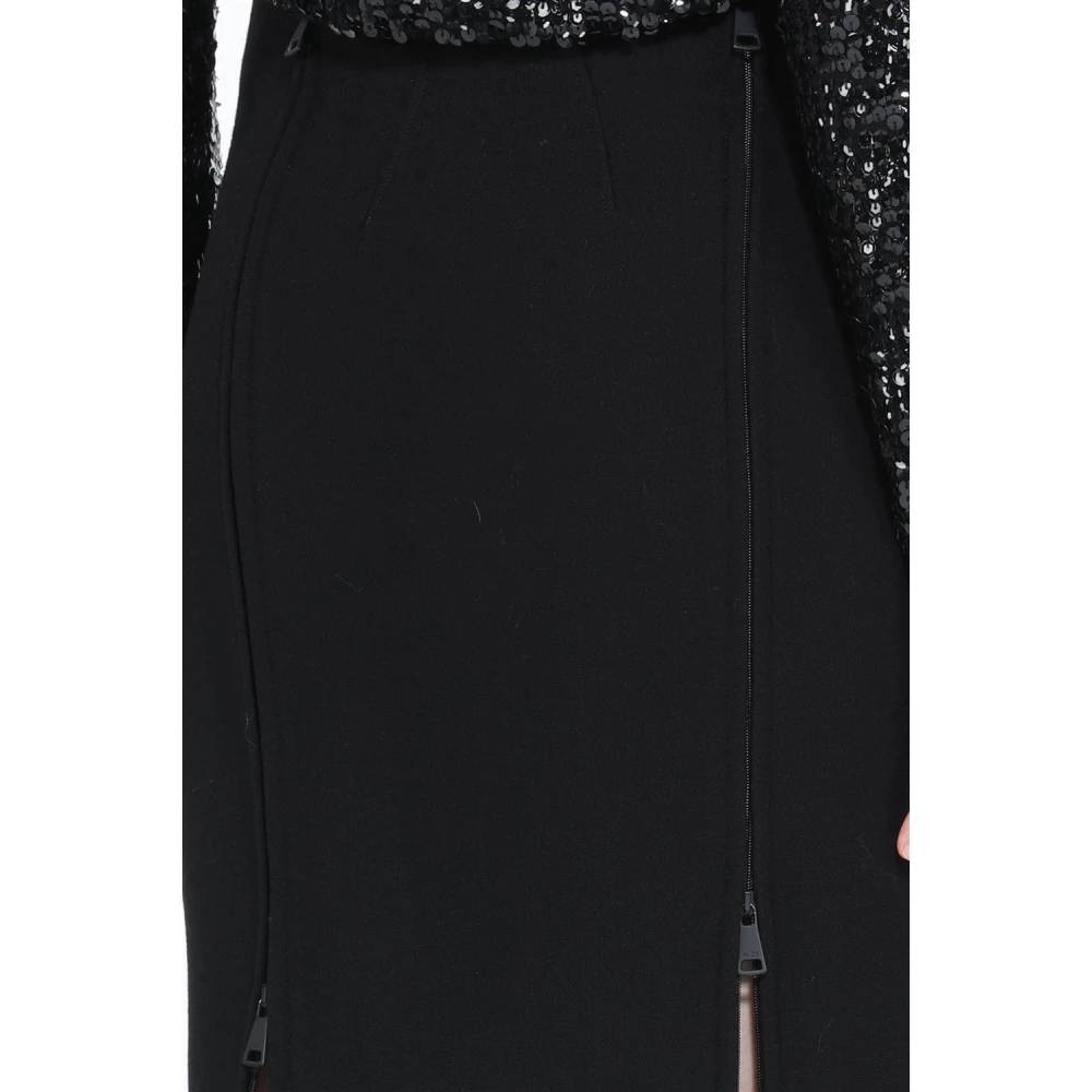 N21 Zwarte Wollen Midi Rok Black Dames