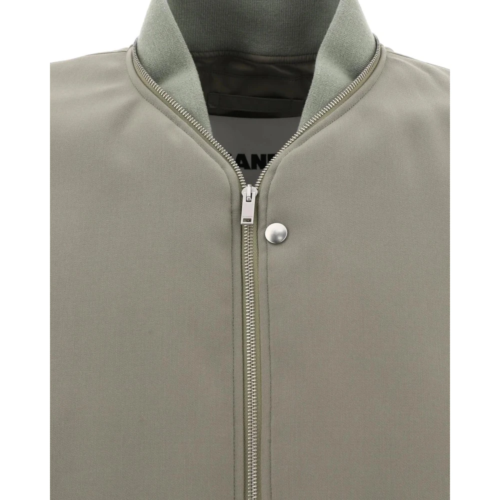 Jil Sander Stijlvolle Gabardine Bomberjack Gray Heren