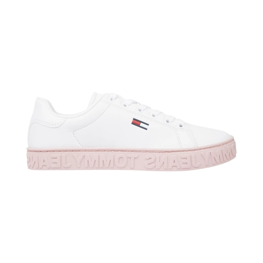 Tommy Jeans Women's Pink Leather Trainers - Sneakers - 4 Uk - Shoes