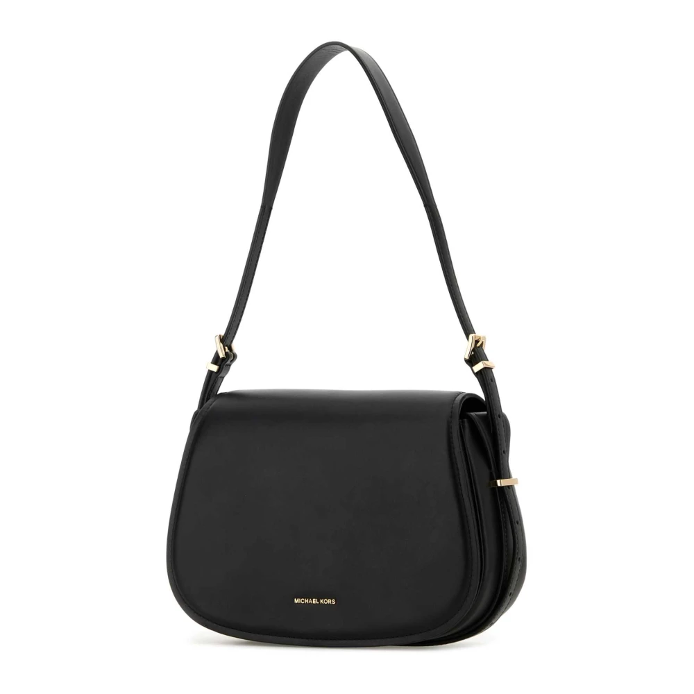 Michael Kors Zwarte leren schoudertas Black Dames
