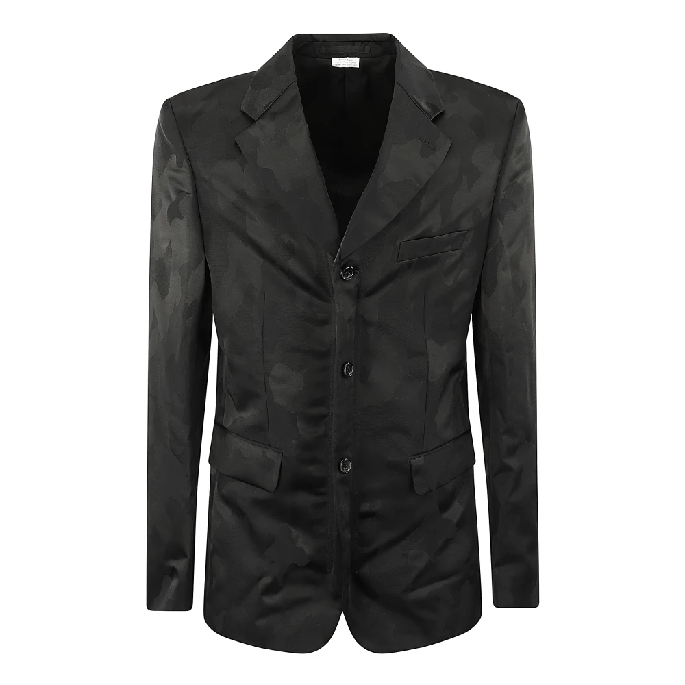 Comme des Garçons Camouflage Single-Breasted Jas met Ritssluiting Black Heren