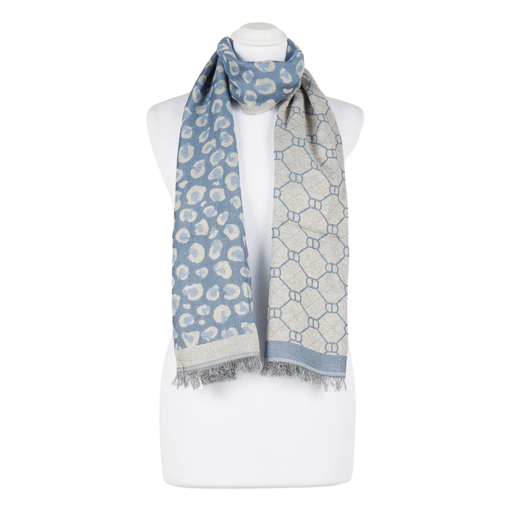 Twinset Lichtblauwe Sjaal met Franjes Blue Dames