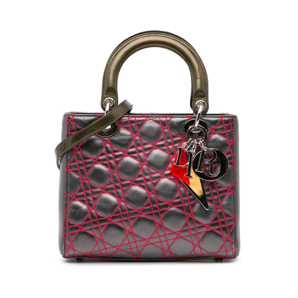 Dior Vintage Women's Gray Pre-Owned Dior Lady Dior Handbag