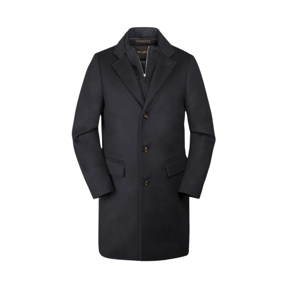 Moorer Men's Blue Single-Breasted Coats, L, Montesi-Le Coat