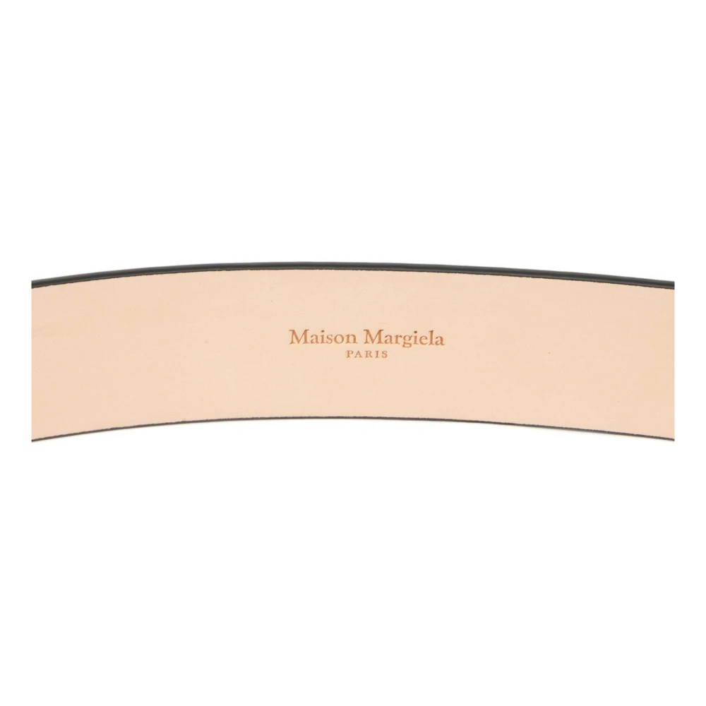 Maison Margiela Zwarte leren riem met gesp Black Dames