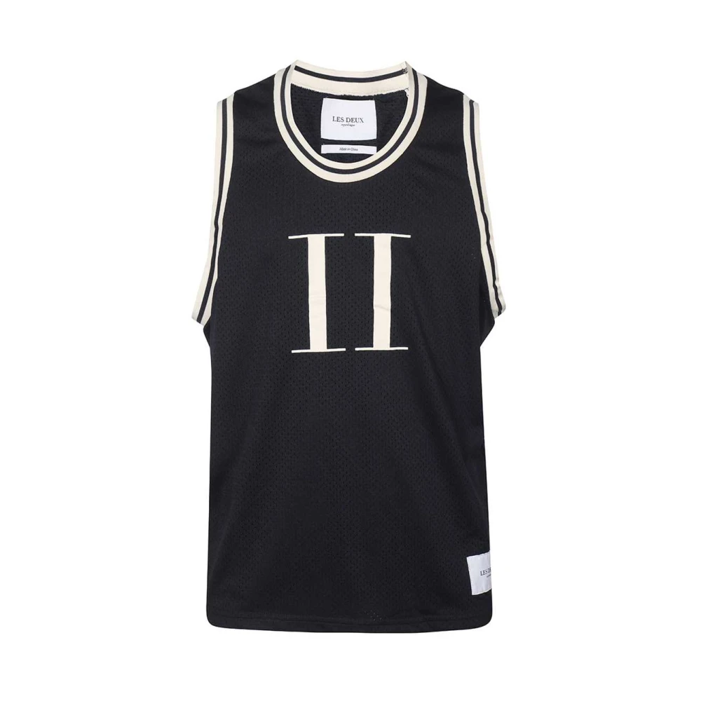Les Deux Sportieve Tanktop met Contrasterende Randen Blue Heren