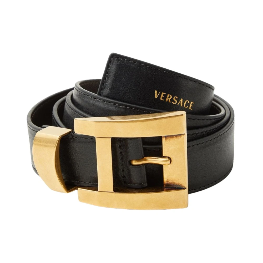 Versace Donna Nero - Cintura In Pelle 3 Cm - Accessories - 90 Cm