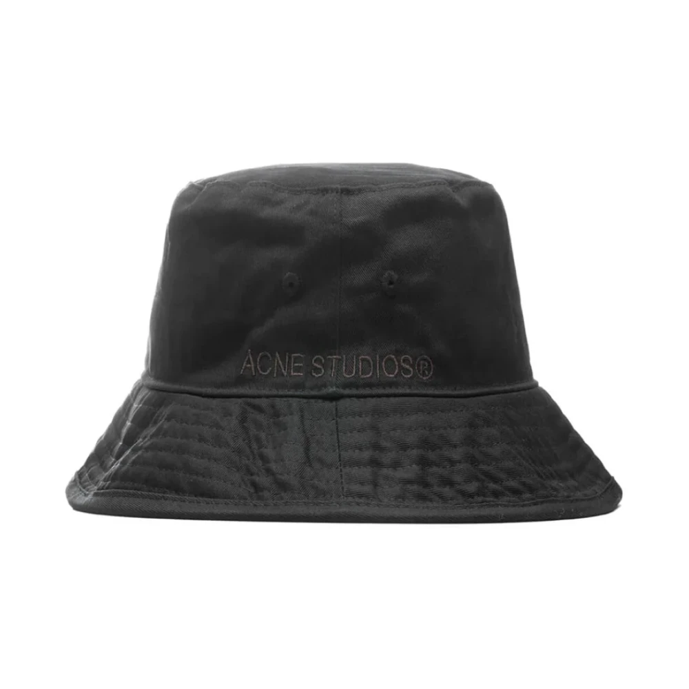 Acne Studios Zwarte Twill Logo Bucket Hat Black Heren