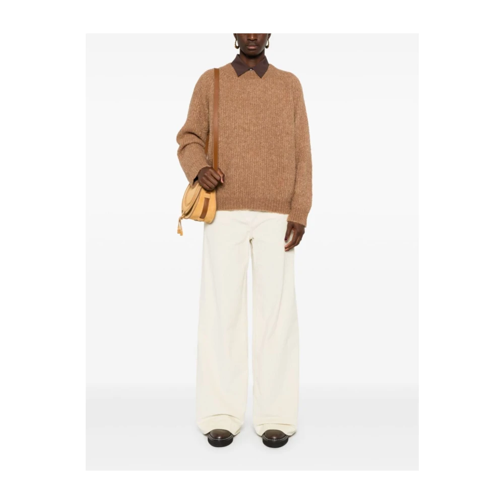 Roberto Collina Kameel Sweaters voor Stijlvolle Look Brown Dames