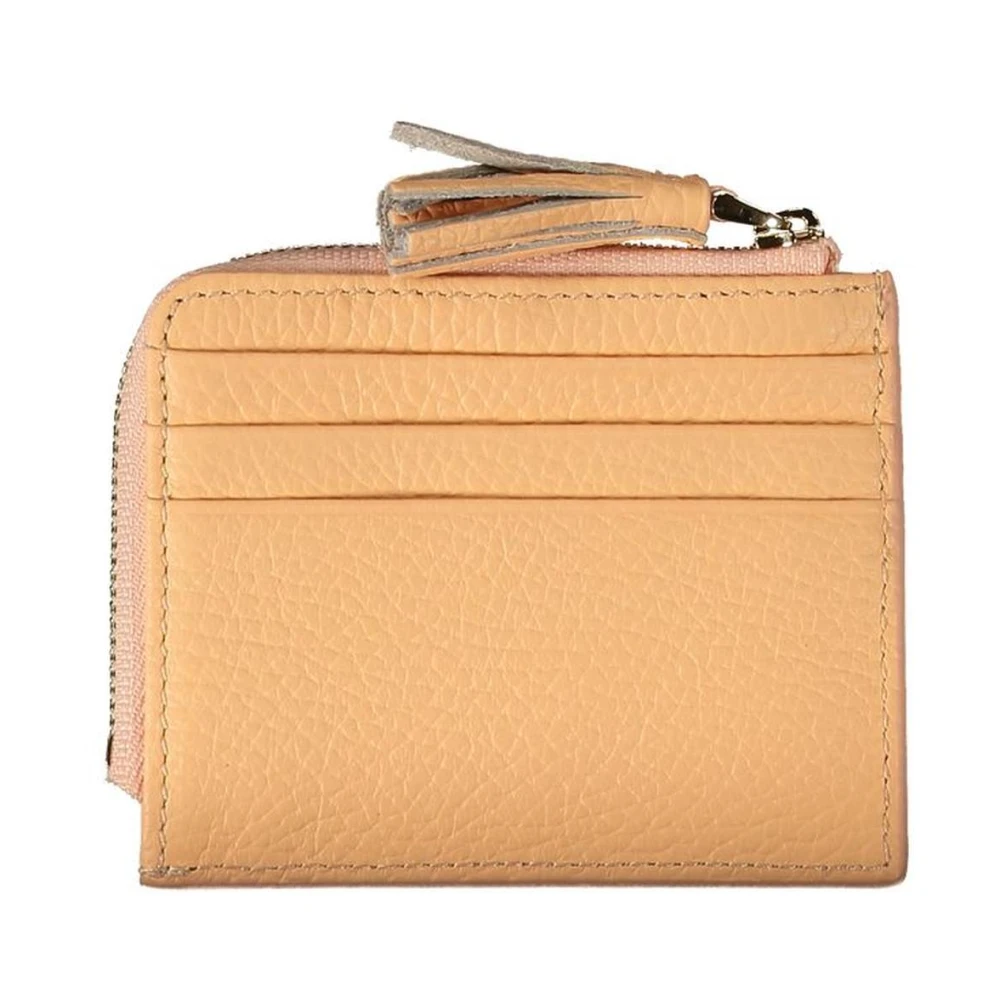 Coccinelle Luxe Leren Kaarthouder Portemonnee Orange Dames
