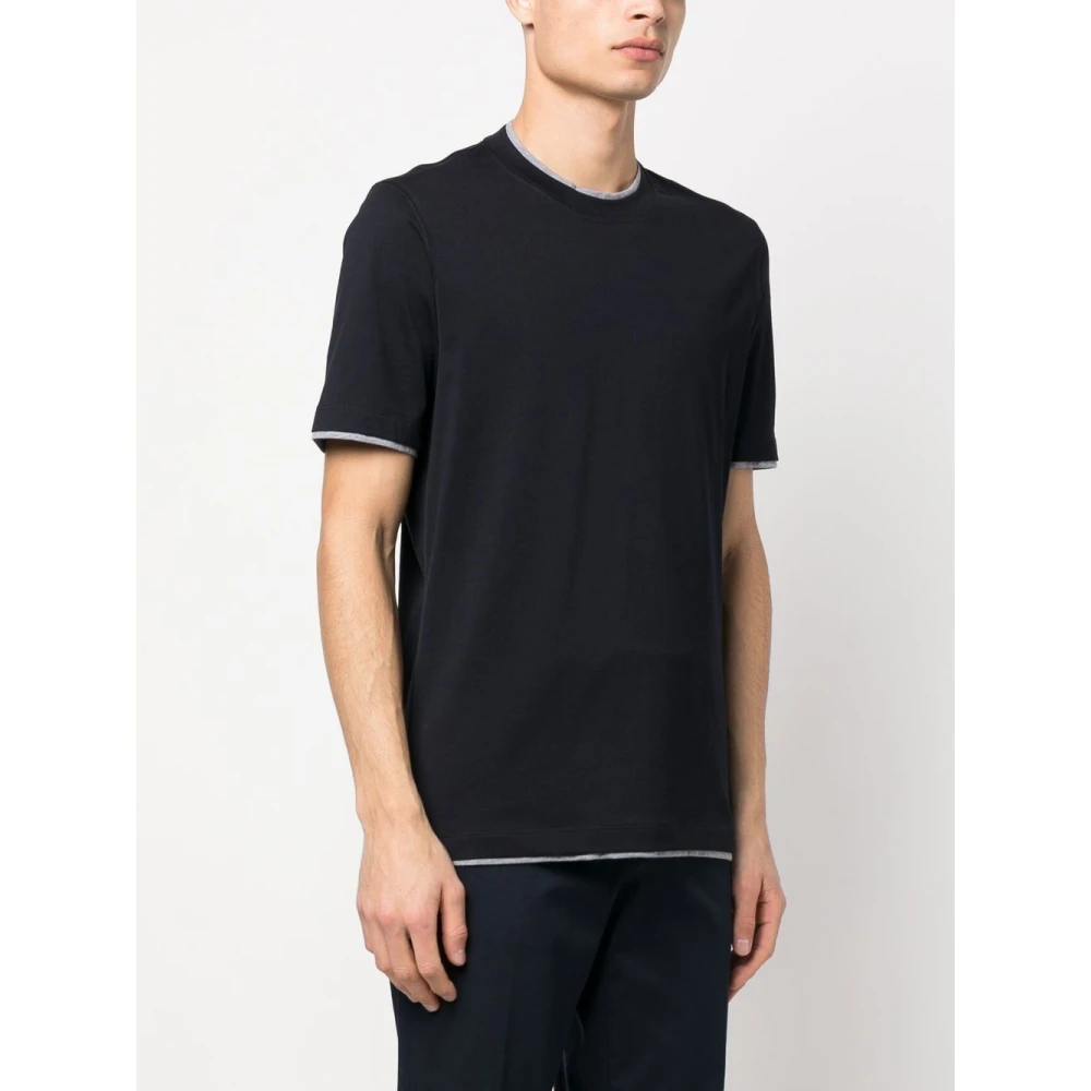BRUNELLO CUCINELLI Blauwe Aw23 Heren T-shirt Stijlvol en veelzijdig Blue Heren
