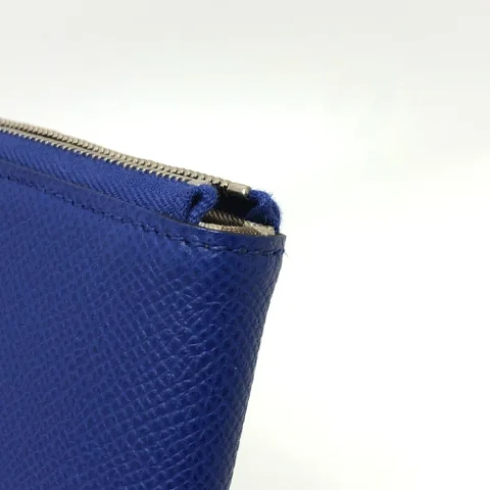 Hermès Vintage Pre-owned Leather wallets Blue Dames