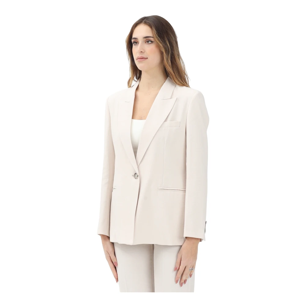ViCOLO Beige Single-Breasted Jacket met getailleerde pasvorm Beige Dames