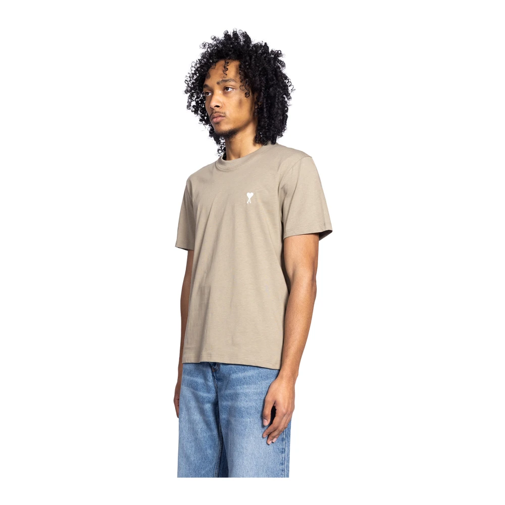 Ami Paris Off White Klassiek T-Shirt Laurel Brown Heren