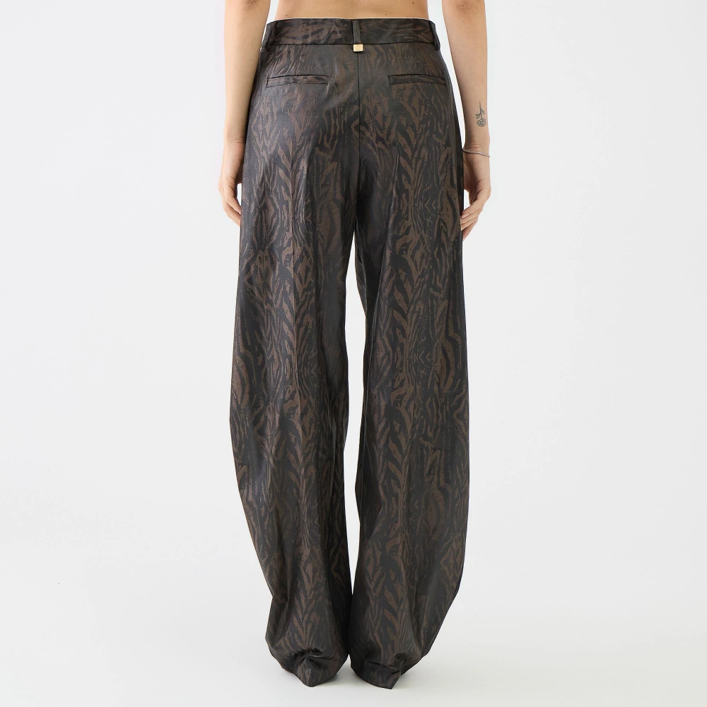 Just Cavalli Wijde broek met tijgerprint Brown Dames