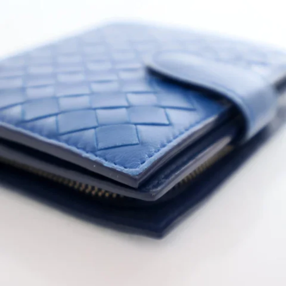 Bottega Veneta Vintage Pre-owned Leather wallets Blue Dames