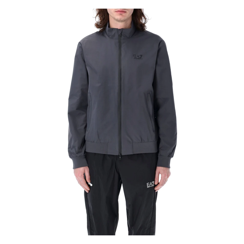 Emporio Armani EA7 Stijlvolle Jas voor Mannen Gray Heren
