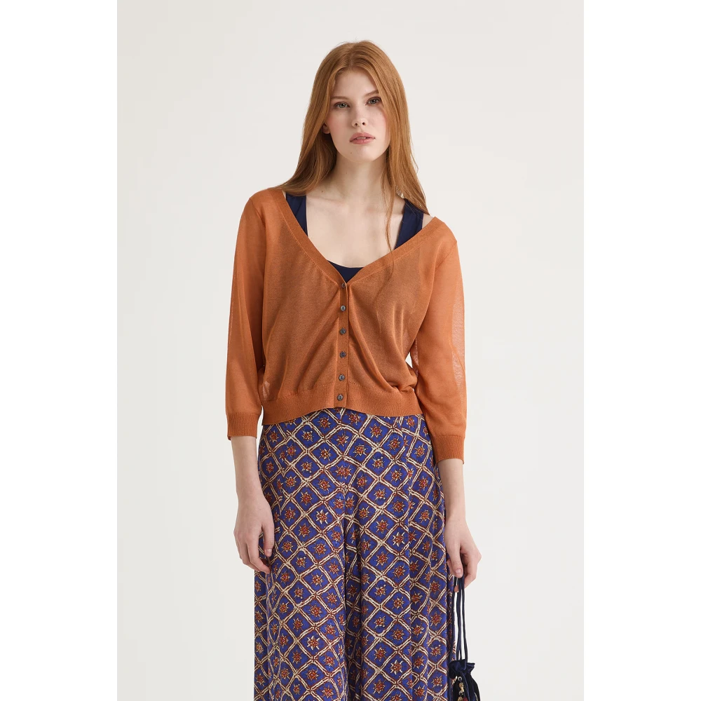 Maliparmi Tulle Cardigan Orange Dames