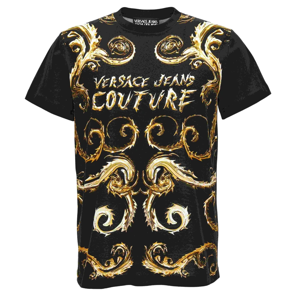 Versace Jeans Couture Zwart T-shirt met Elegant Design Black Heren