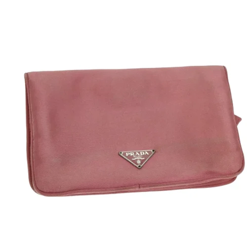 Prada Vintage Pre-owned Satin pouches Pink Dames