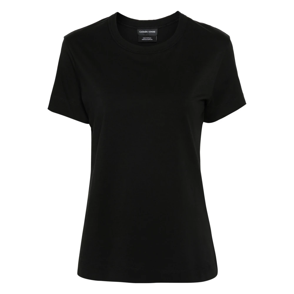 Canada Goose Katoenen crew-neck T-shirt met logopatch Black Dames