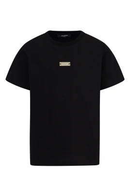 T-shirt med logotypbricka