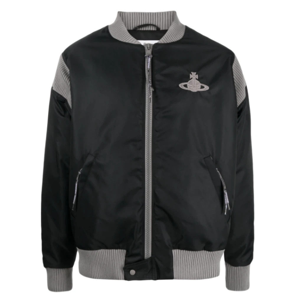 Vivienne Westwood Uomo Nero - Giacca Bomber Da Ciclista A Righe - Jackets - L - Immagine 1