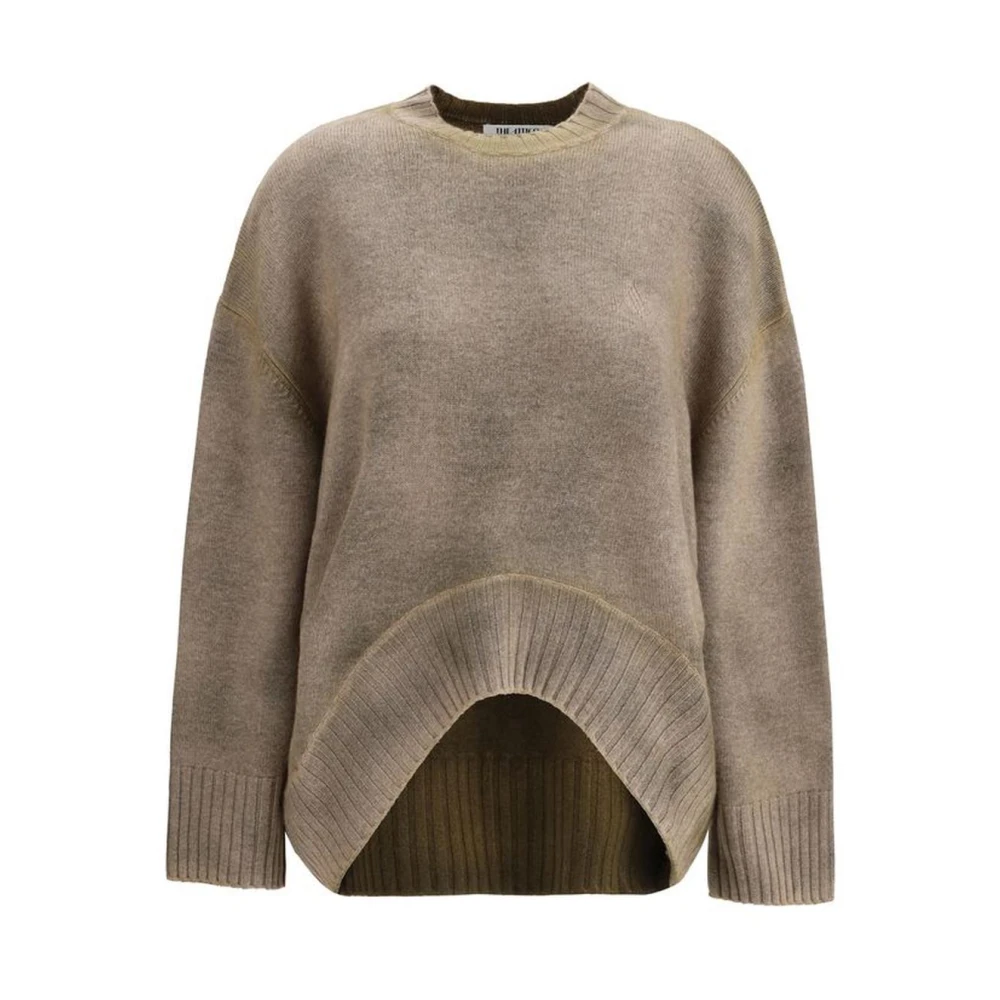 The Attico Iconische wollen trui met asymmetrische zoom Beige Dames