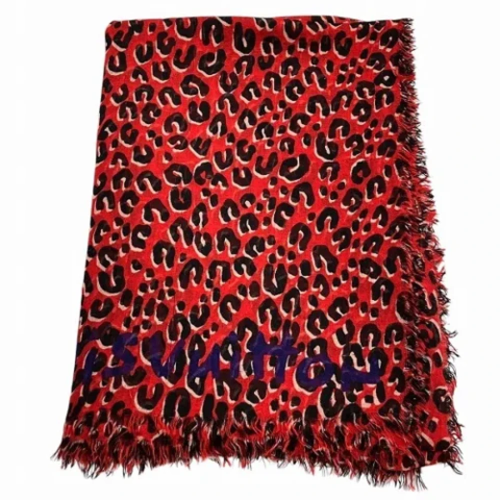 Louis Vuitton Vintage Pre-owned Cashmere scarves Red Dames