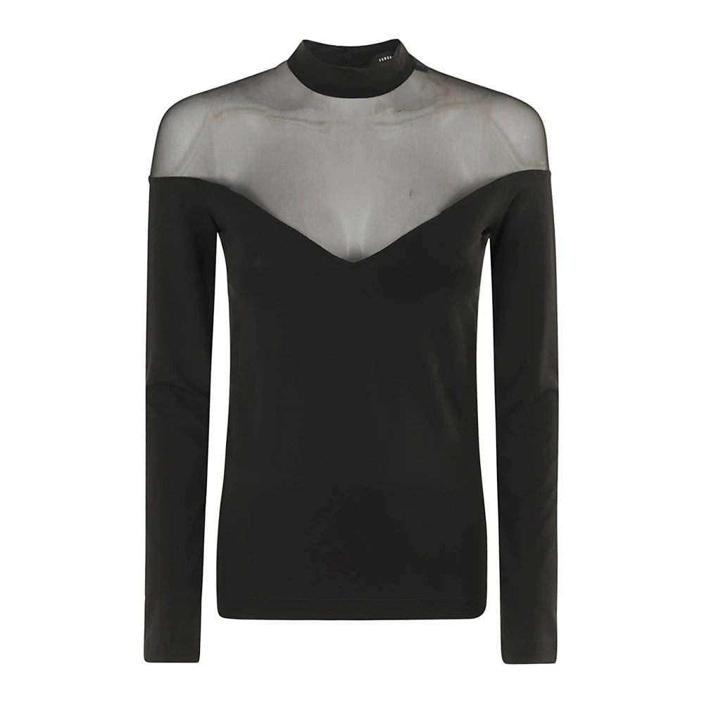 Federica Tosi V-hals Top in Trendy Stijl Black Dames