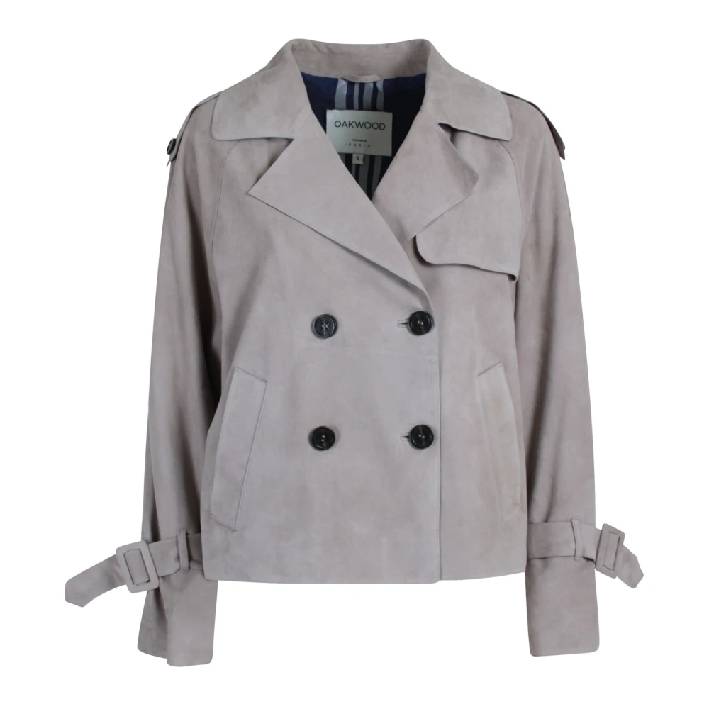 Oakwood Leren Jack met Raglanmouwen en Brede Revers Beige Dames