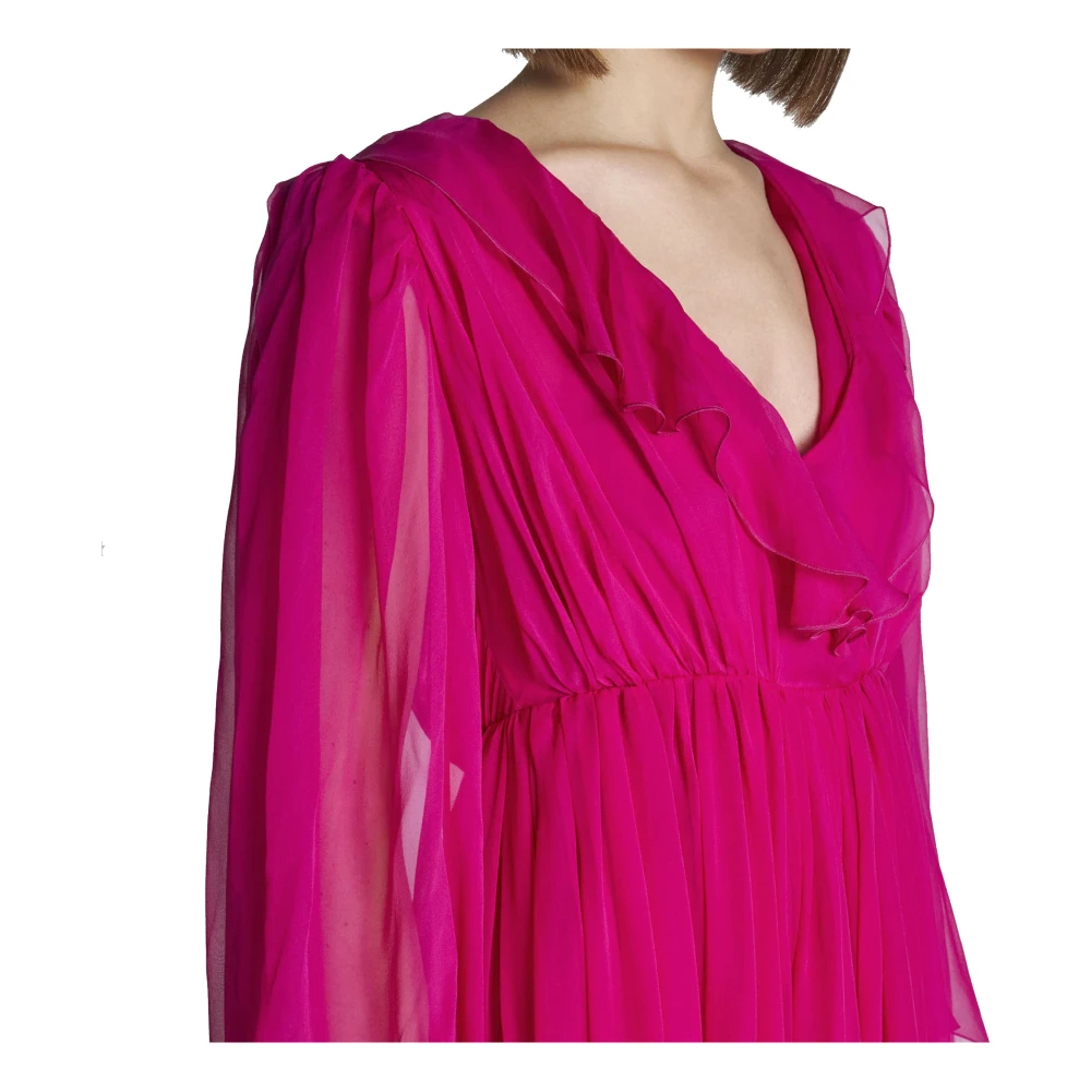 Gucci Zijden midi-jurk Purple Dames