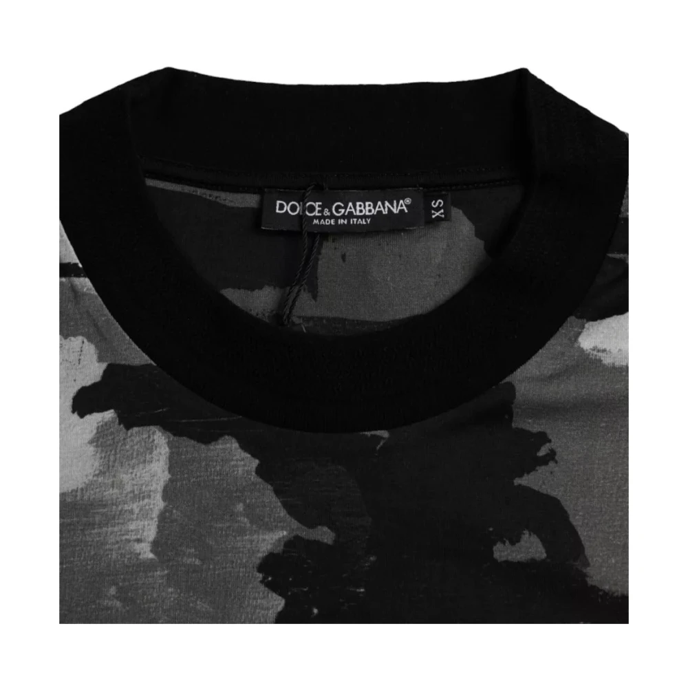Dolce & Gabbana Camouflage Katoenen T-shirt met ronde hals Multicolor Heren