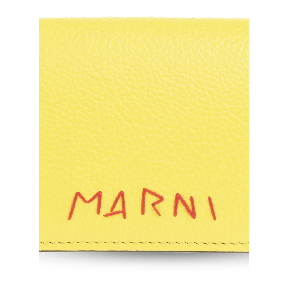 Marni Portemonnee met logo Yellow Dames