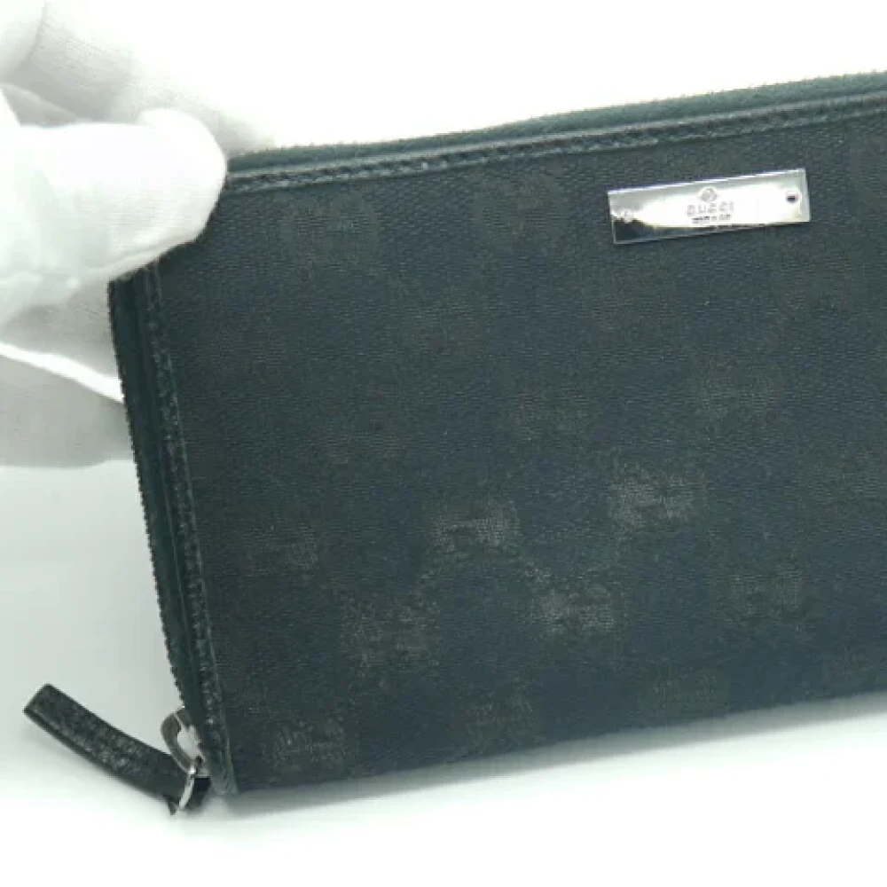 Gucci Vintage Pre-owned Canvas wallets Black Dames