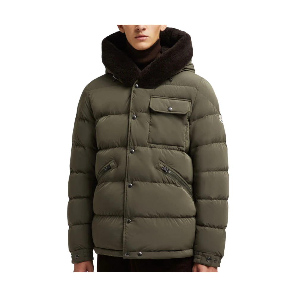 Moncler Groene Pufferjas met Teddy Capuchon Green Heren