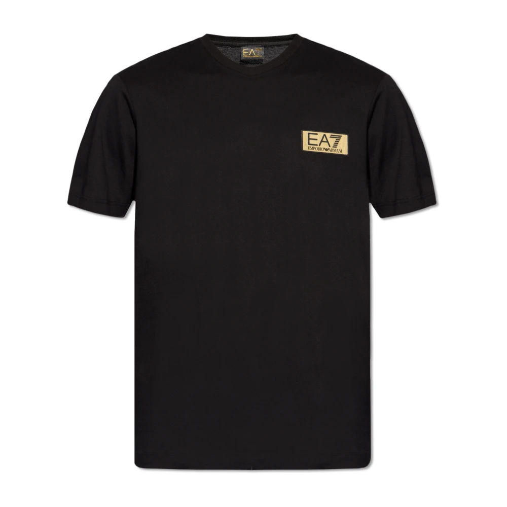 Emporio Armani EA7 Minimalistisch T-shirt met korte mouwen Black Heren