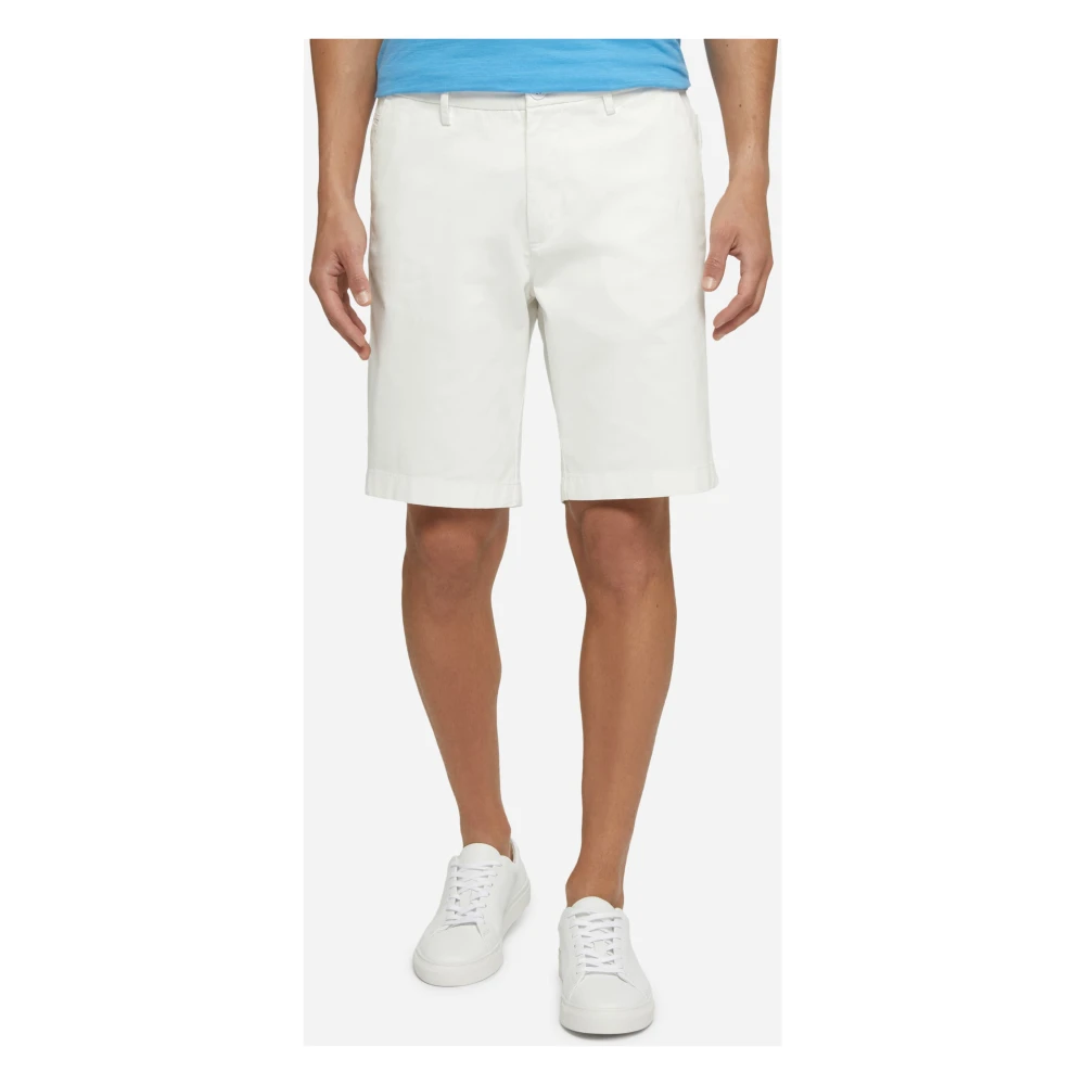 Boggi Milano Stretch Gabardine Korte Broek White Heren