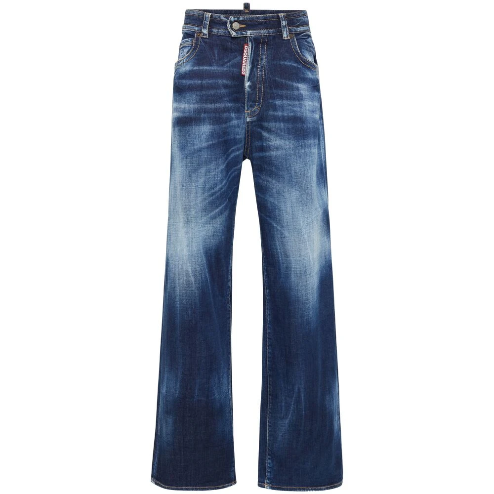 Dsquared2 Donkerblauwe Wide Leg Denim Jeans Blue Dames