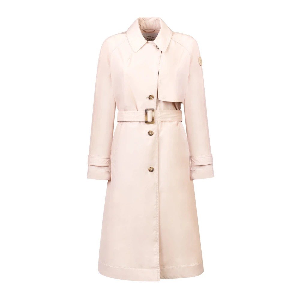 Woolrich Beige Polyester Trench Coat Pink Dames